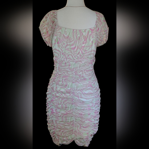 Madden NYC size L pink/green dress - Picture 4 of 12